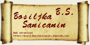 Bosiljka Saničanin vizit kartica